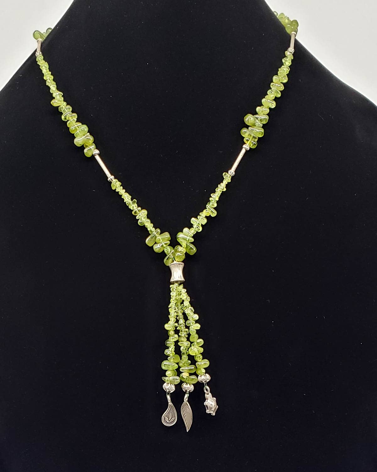 Natural Green Peridot Studded Necklace