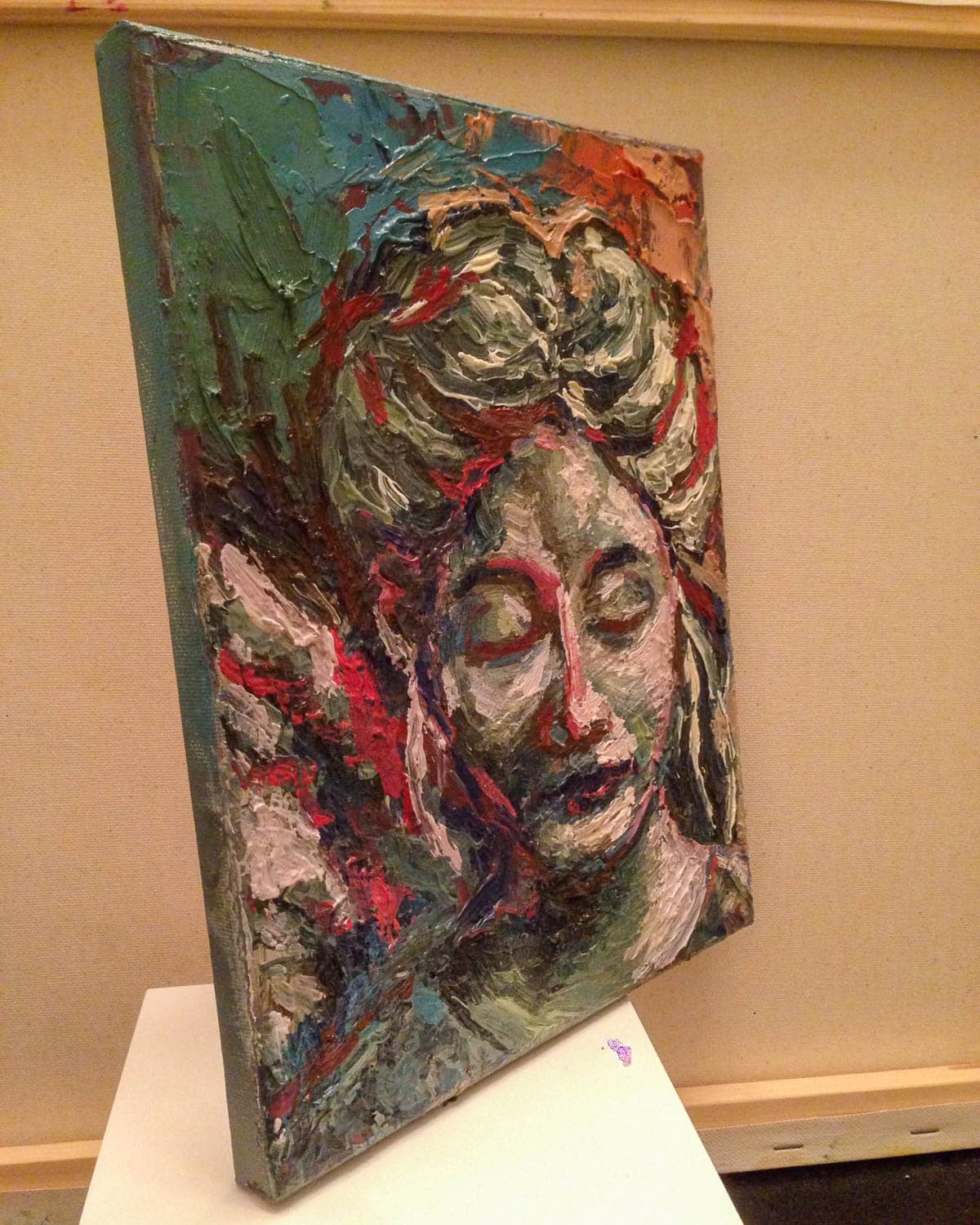 Praying Angel Oil Painted, One of a Kind - Image 2