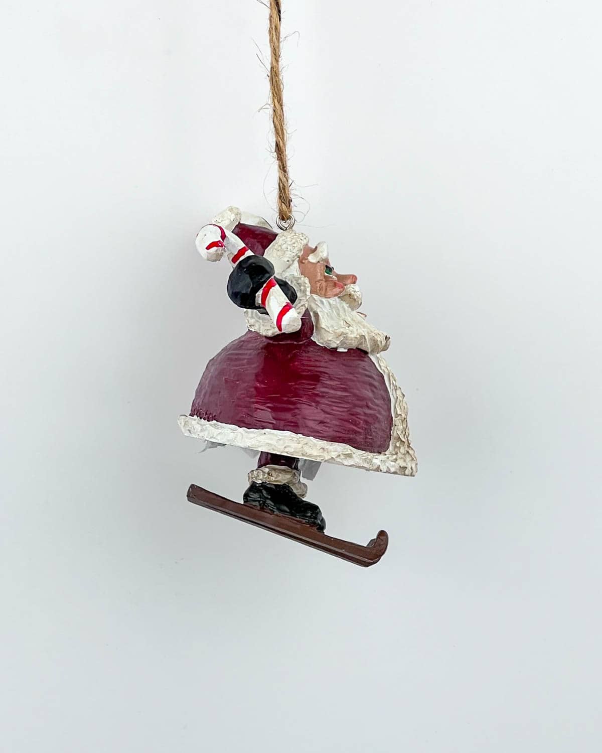 Santa Skiing NY Christmas Ornament - Image 2