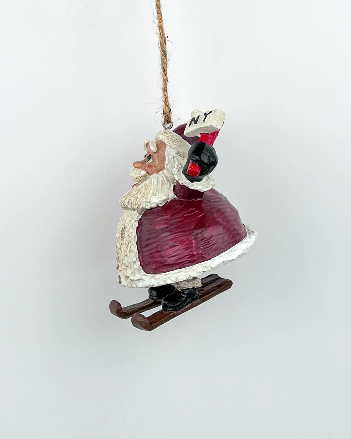 Santa Skiing NY Christmas Ornament - Image 4