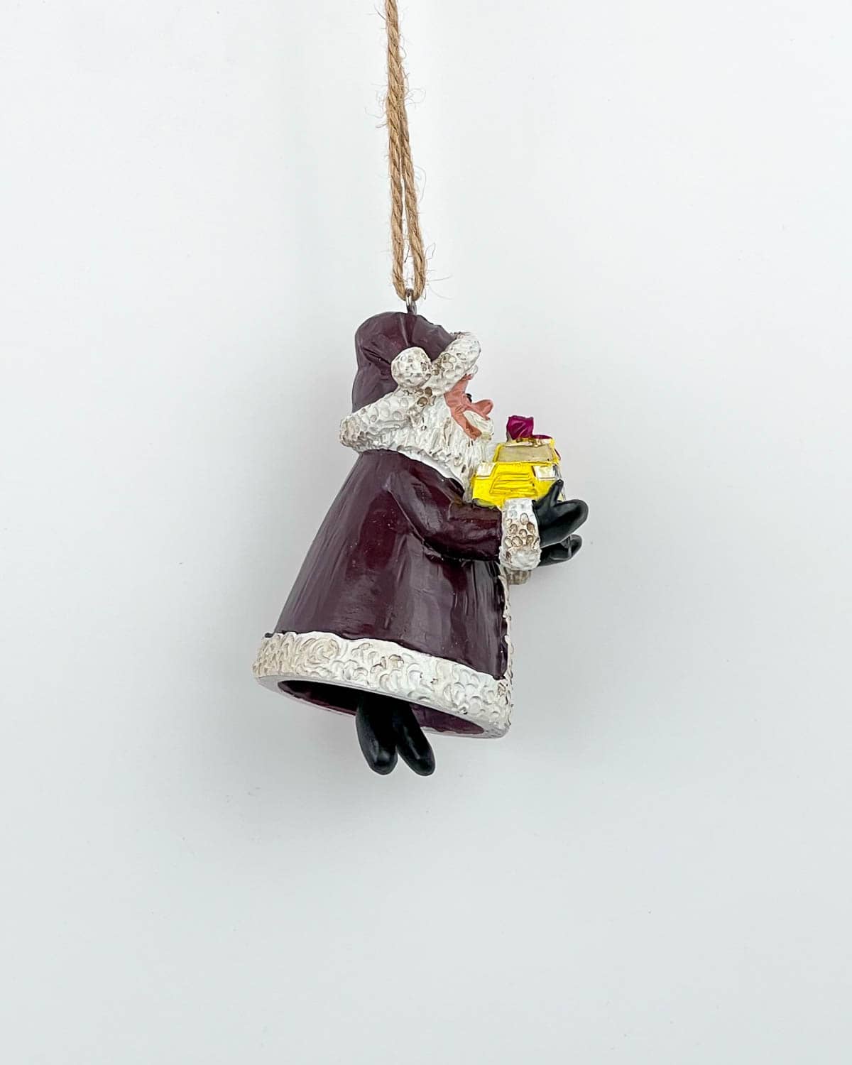 Santa Holding a Yellow Cap NYC Taxi Christmas Ornament - Image 2