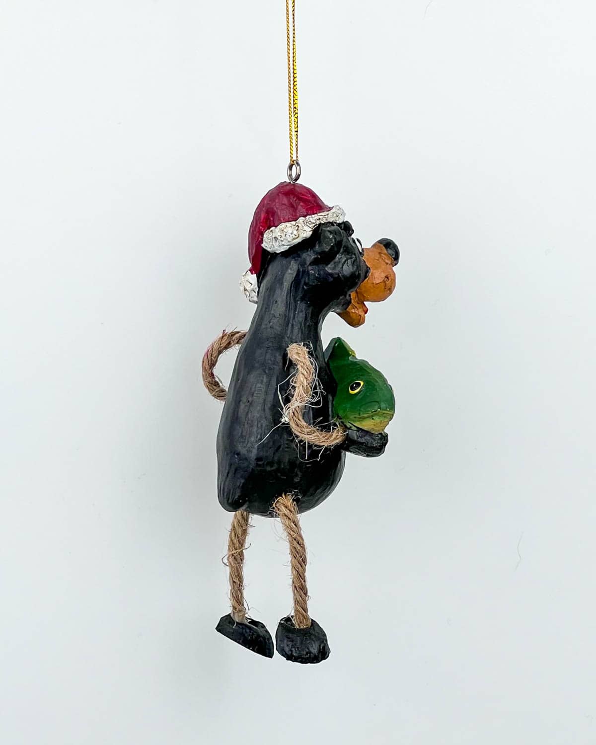 Bear Holding Bass Christmas Ornament - Image 2