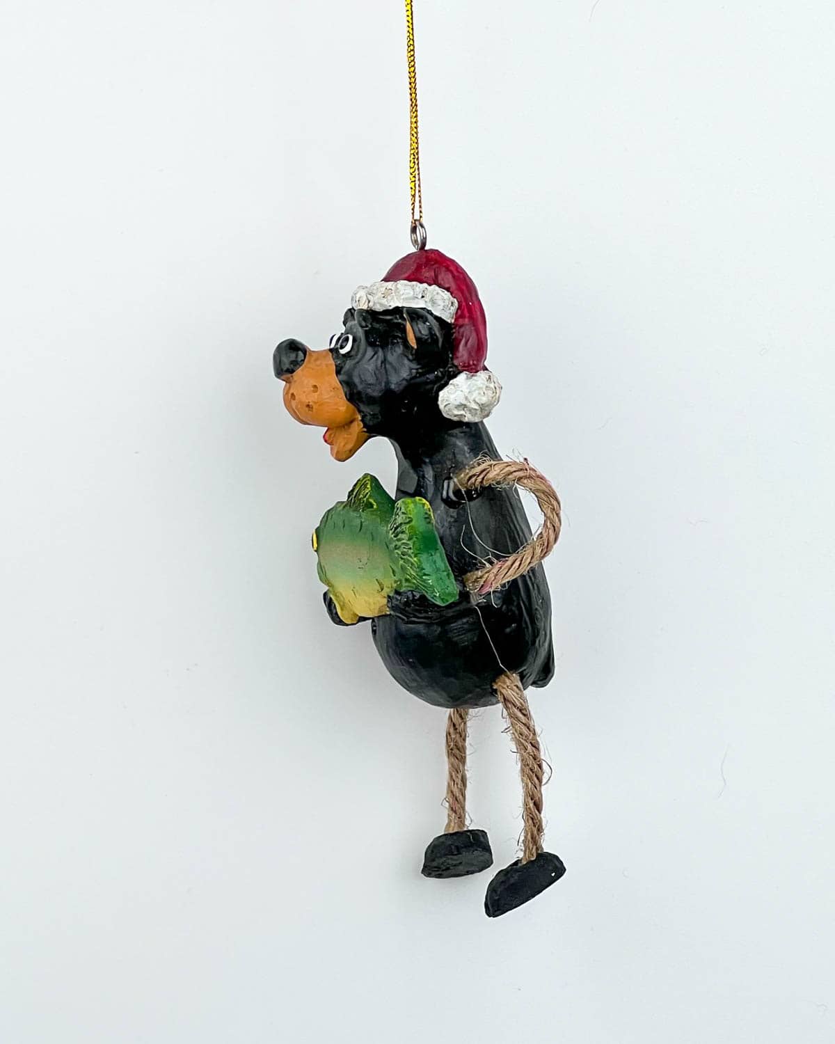 Bear Holding Bass Christmas Ornament - Image 4