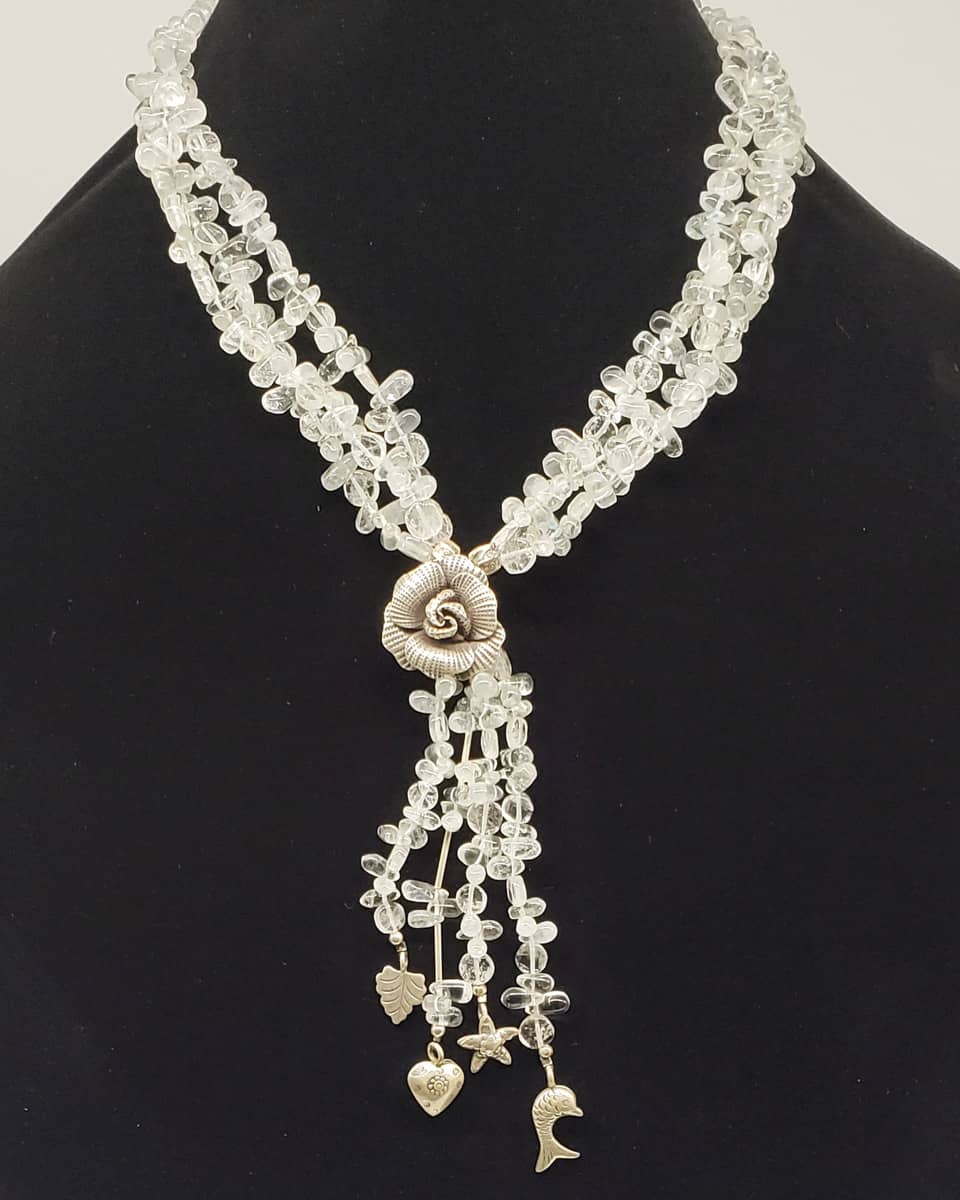 Natural Clear Quartz Studded Necklace