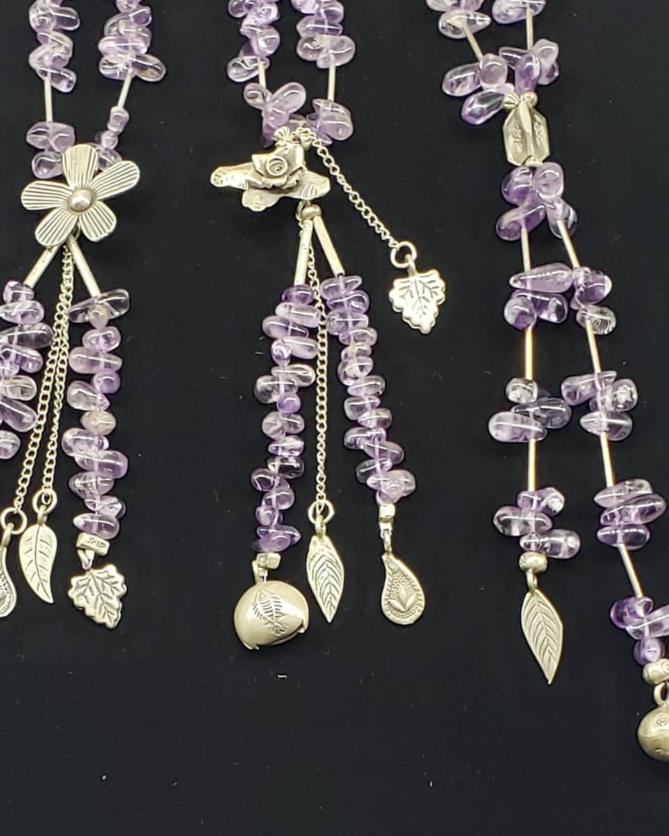 Amethyst Natural Gemstone Necklace, Genuine Natural Color - Image 2