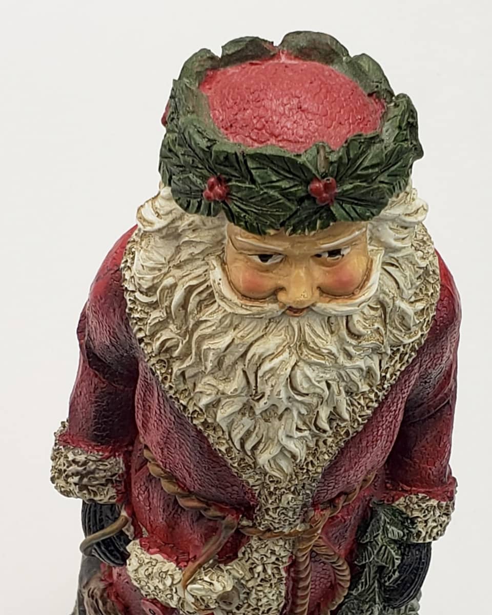 A Santa Holding Christmas Tree Vintage Style - Image 5