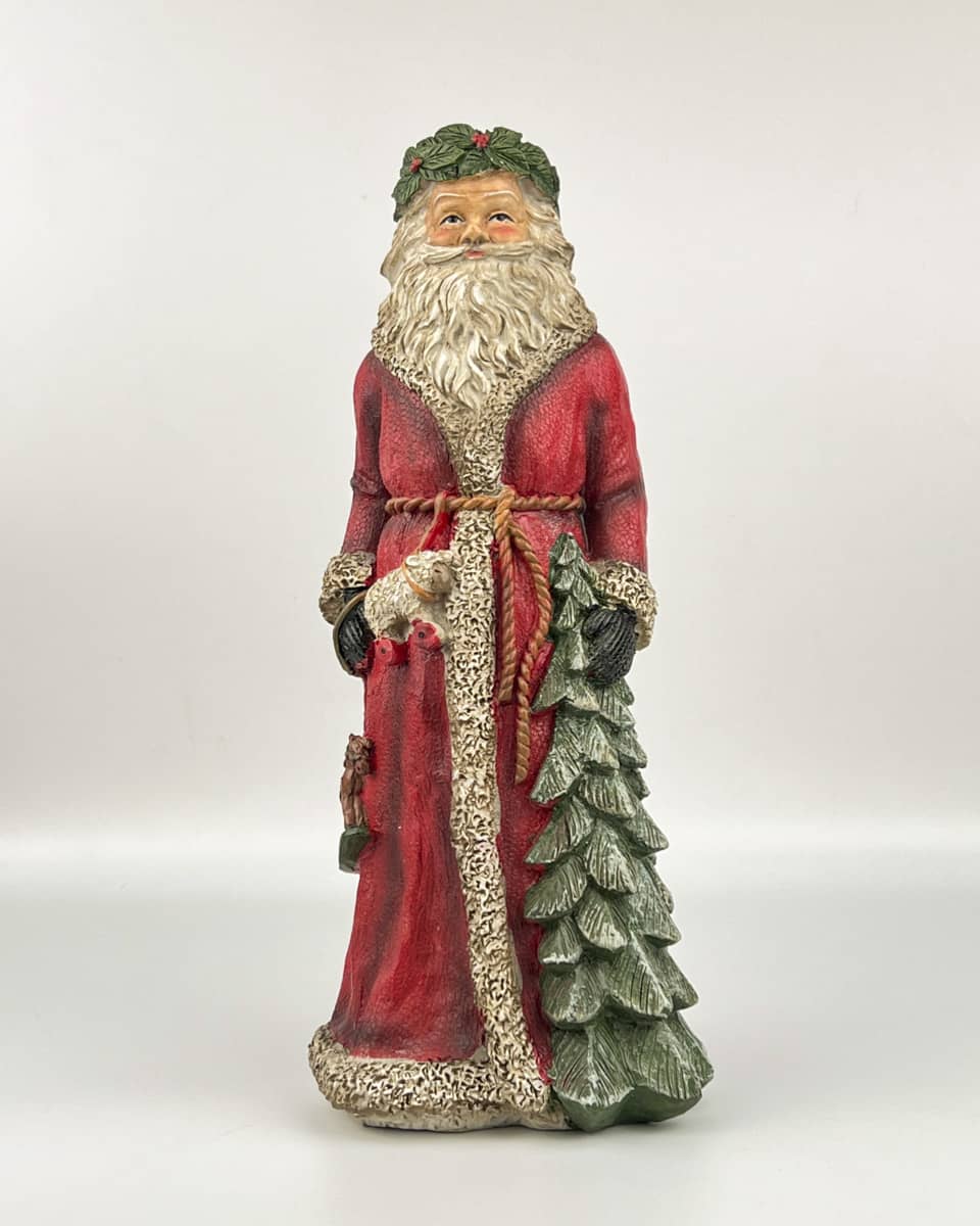 A Santa Holding Christmas Tree Vintage Style - Image 6