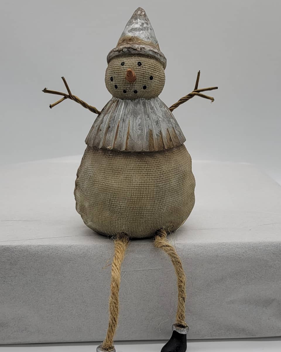 Smiling Sitting Snowman Christmas Decor