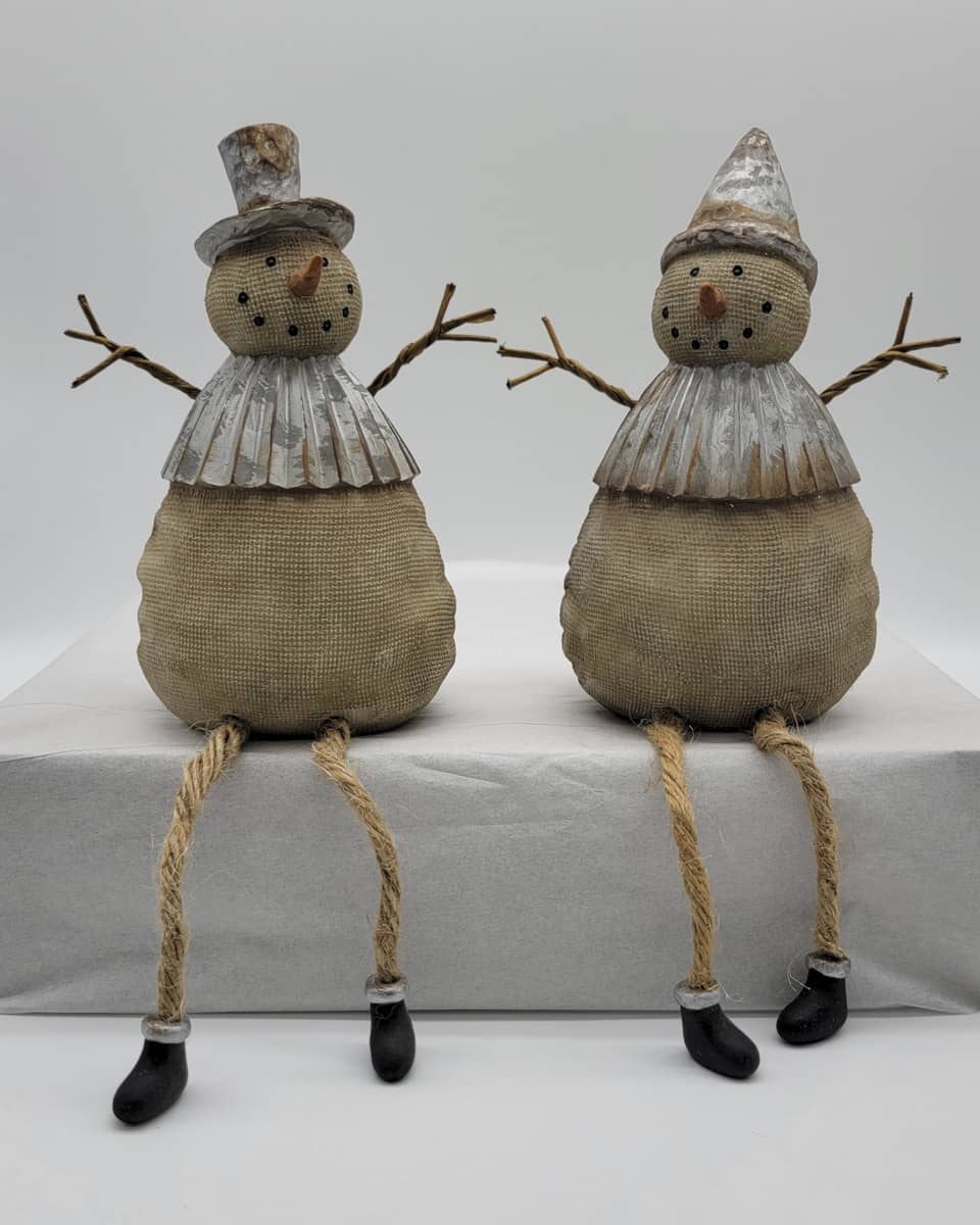 Smiling Sitting Snowman Christmas Decor
