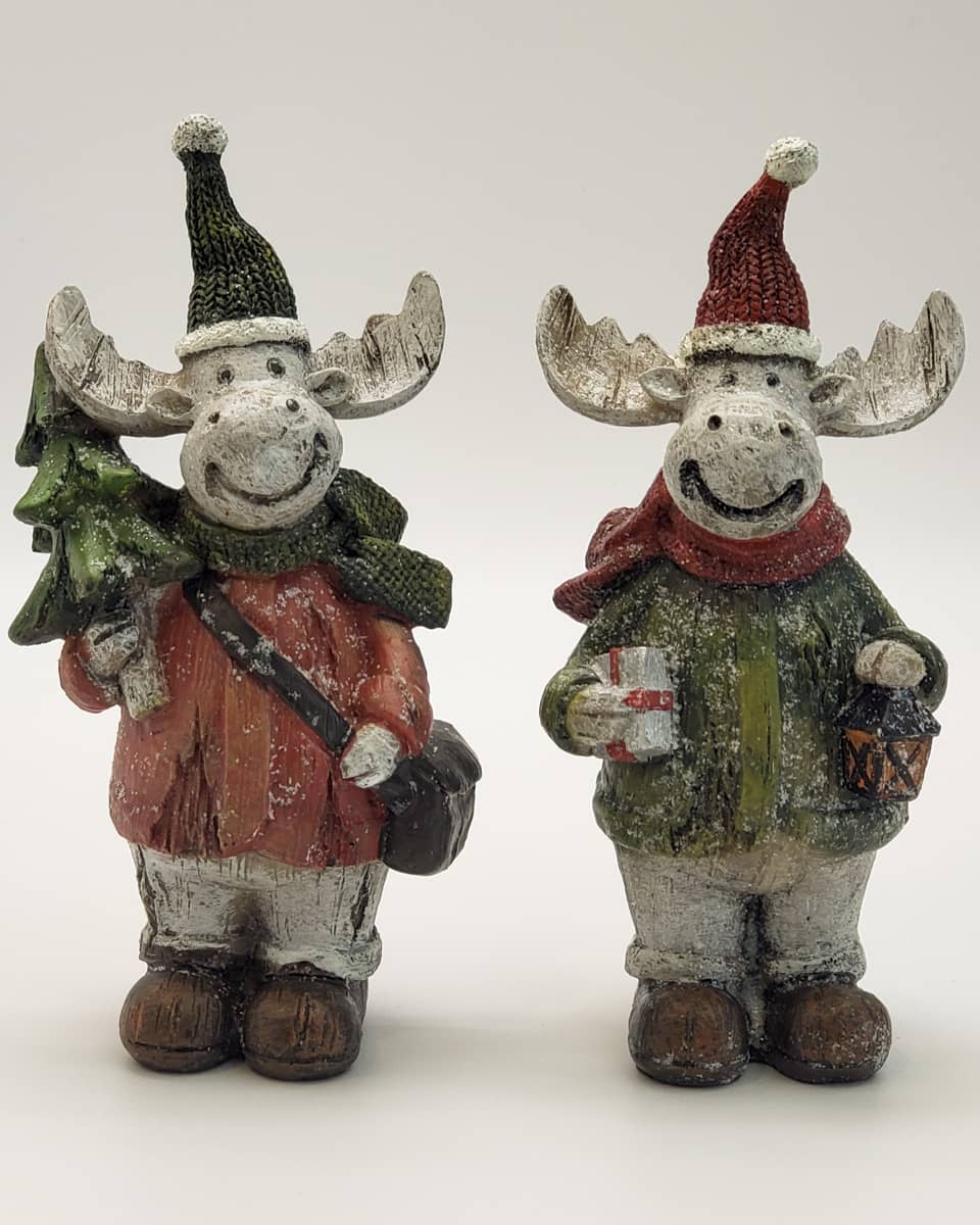 Handmade Resin Smiling Moose Decoration