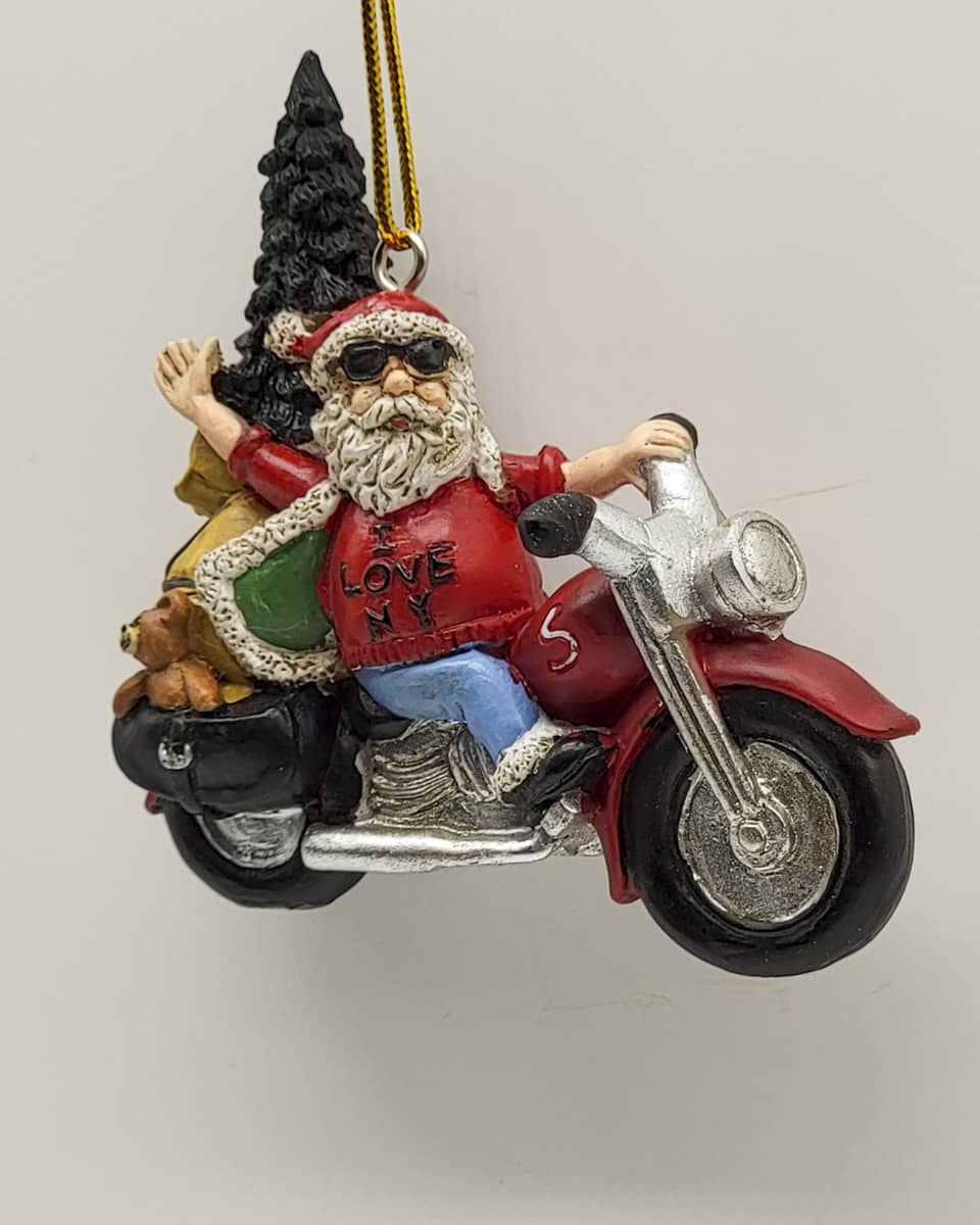 Santa Biker Christmas Ornament - Image 2