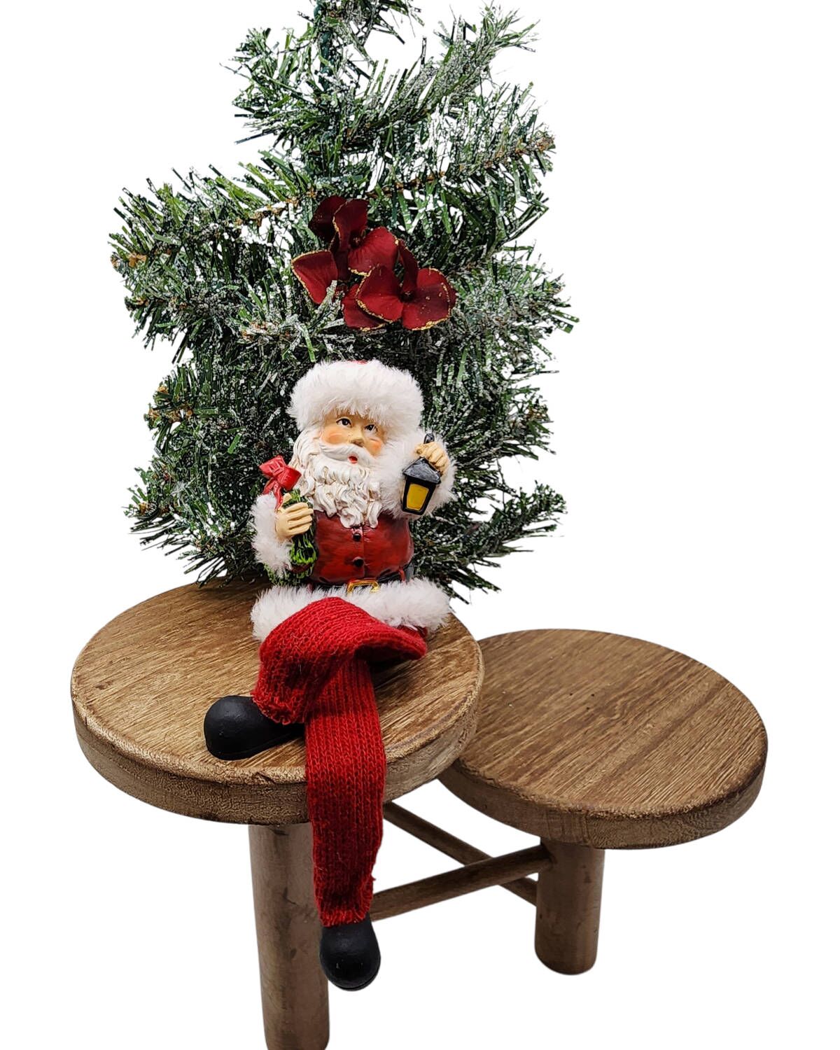 Sitting Santa Dangling Feet Christmas Decor - Image 6