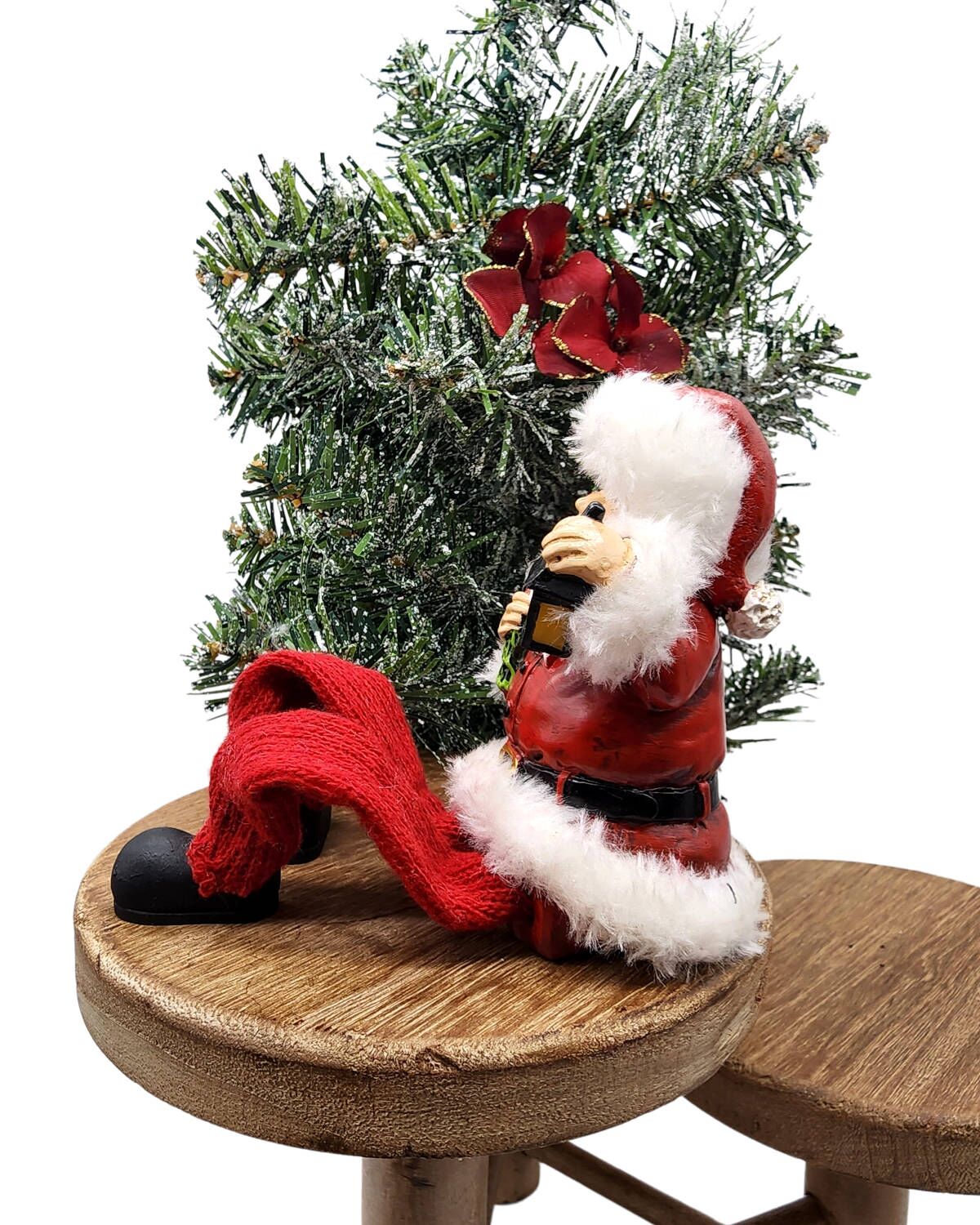 Sitting Santa Dangling Feet Christmas Decor - Image 8