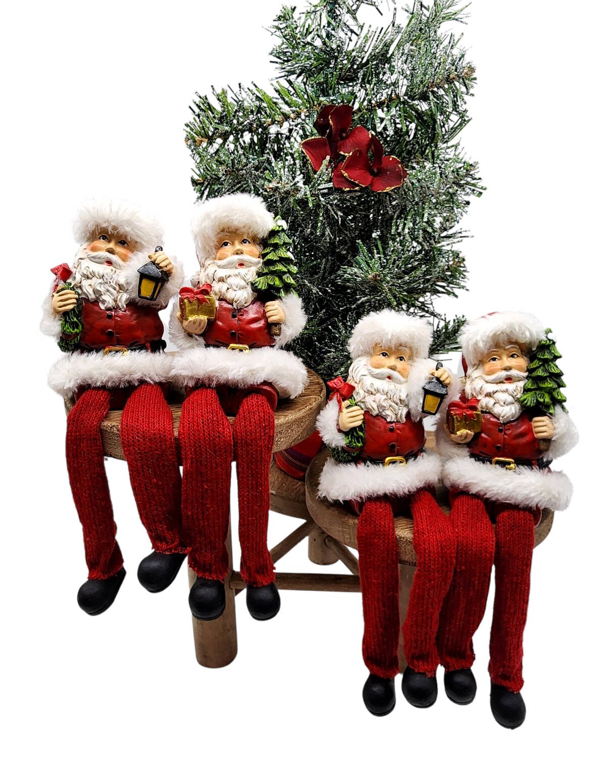 Sitting Santa Dangling Feet Christmas Decor - Image 10
