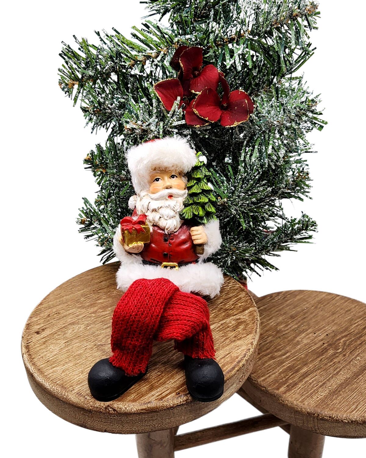 Sitting Santa Dangling Feet Christmas Decor - Image 5
